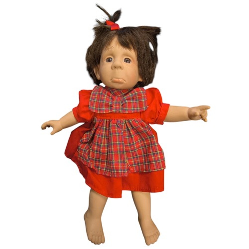 Vintage GIGO My Pals Doll 11"Girl Crying w/ Plaid Outfit Expressive Face